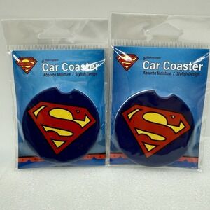 Elektroplate DC Comics Superman Car Coaster Absorbent Stone‎ Lot of 2